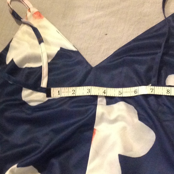 Bodycon Navy Strappy White Flowered Dress - Picture 7 of 7